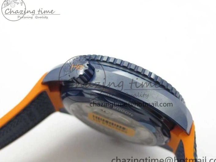 0316 Planet Ocean 45.5mm Big Blue Real Ceramic VSF 1:1 Best Edition on Blue Rubber Strap A8906 Super Clone Unique 7896